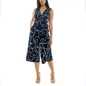 Nina Leonard Cropped Leght Jumpsuit